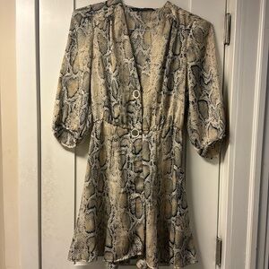 Zara dress, size XS, silk, snake print